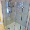 neo-angle shower unit with frameless glass and tile work- Edmonds, Wa